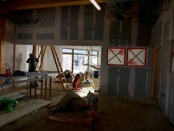 Inside the Visitor Centre as it's being built