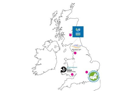 Locations of River Restoration Hubs